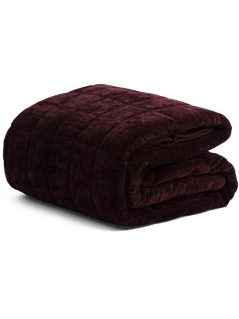 Rachel Zoe  Plum Chenille Quilt - Textured Grid Design
